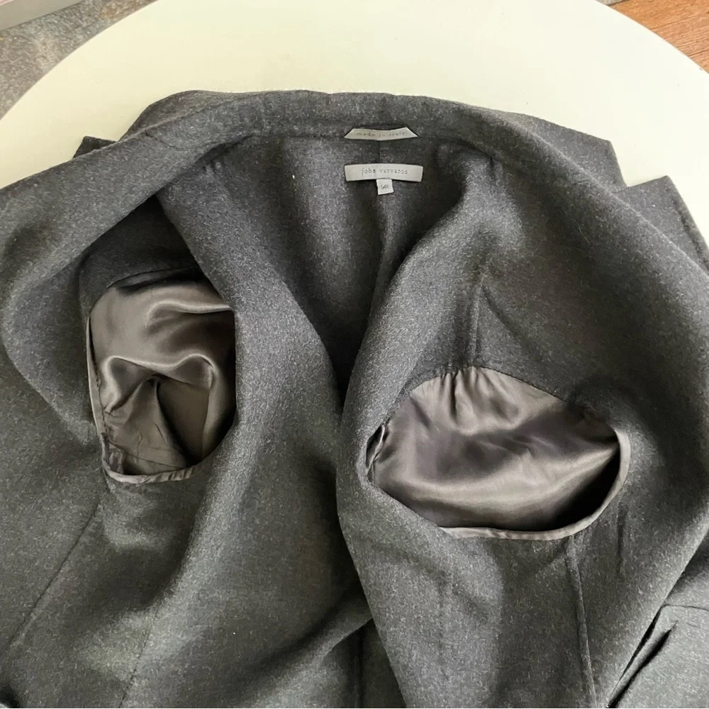 John Varvatos Men’s Wool Unstructured Blazer Coat Gray Size Large Made in Italy